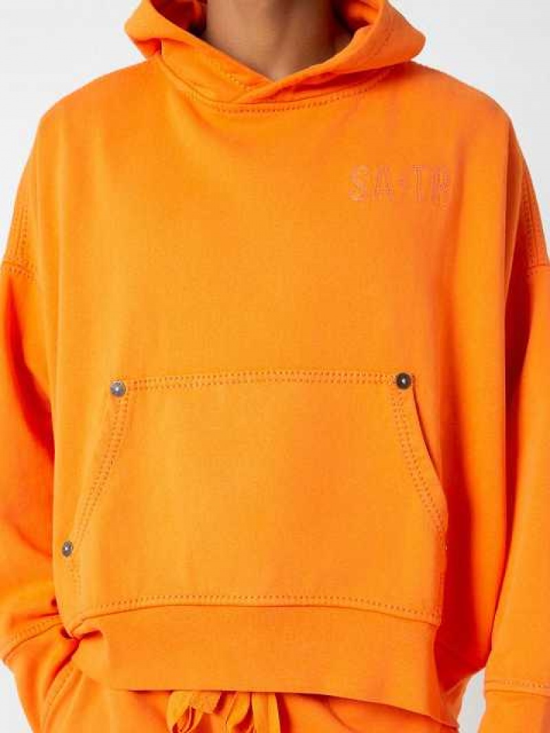 True Religion Sebastien Ami X True Religion Logo Hoodie Herr Orange | KZD809376