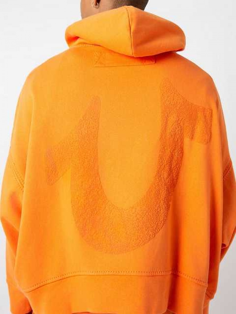 True Religion Sebastien Ami X True Religion Logo Hoodie Herr Orange | KZD809376