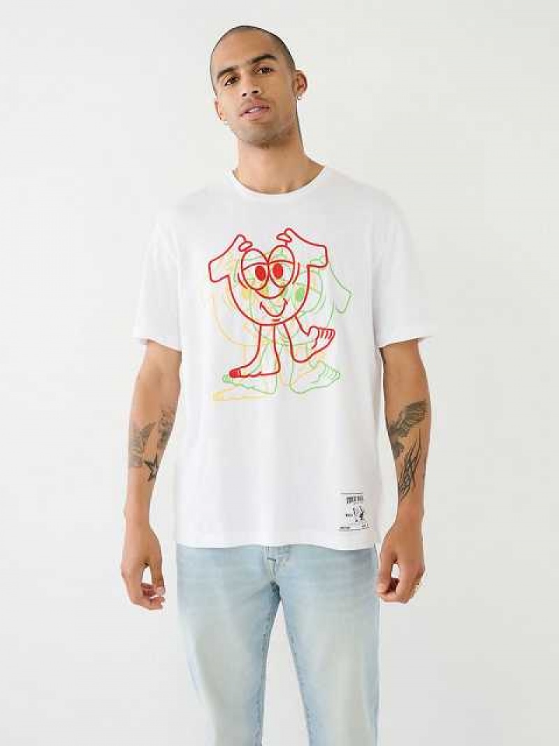 True Religion Shoey Illusion Tryck Relaxed T-shirt Herr Vita | EFP524098