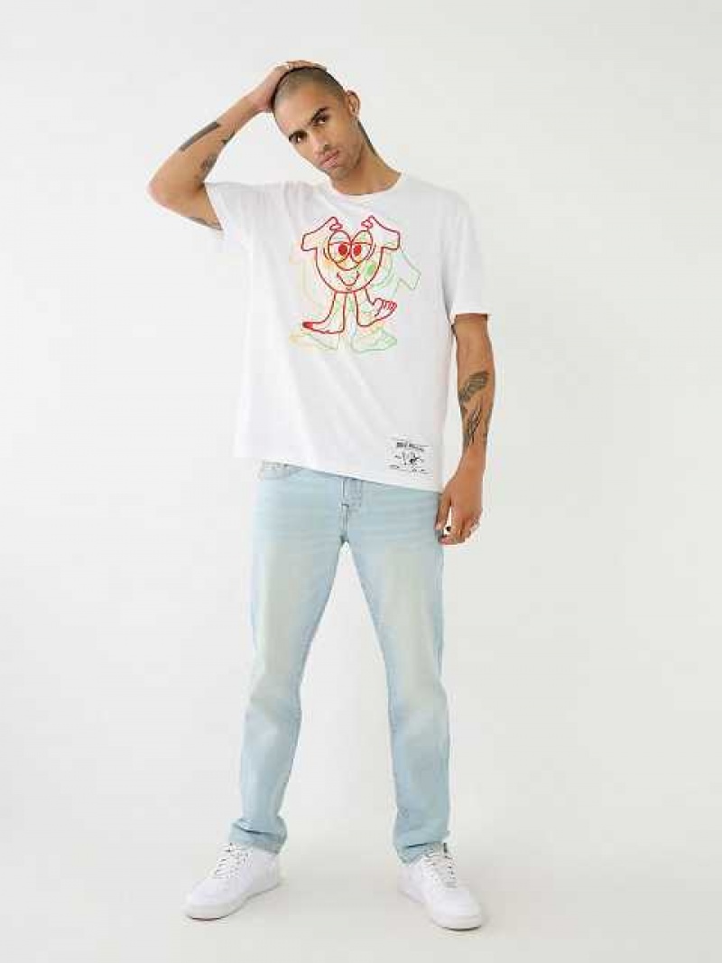 True Religion Shoey Illusion Tryck Relaxed T-shirt Herr Vita | EFP524098