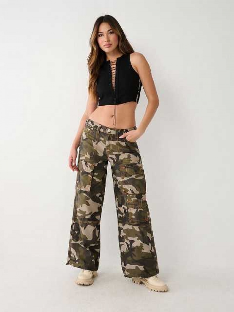 True Religion Spets Up Crop Linne Dam Svarta | DJR725160