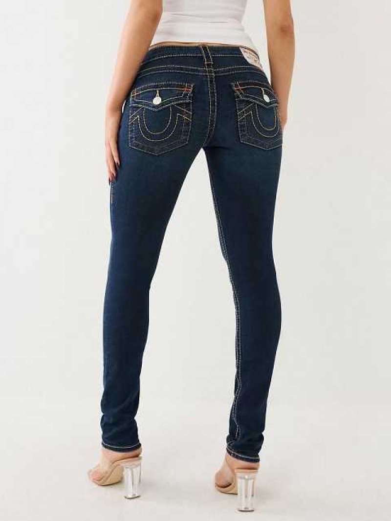 True Religion Stella Big T Low Rise Skinny Jeans Dam Blå | CAI294361