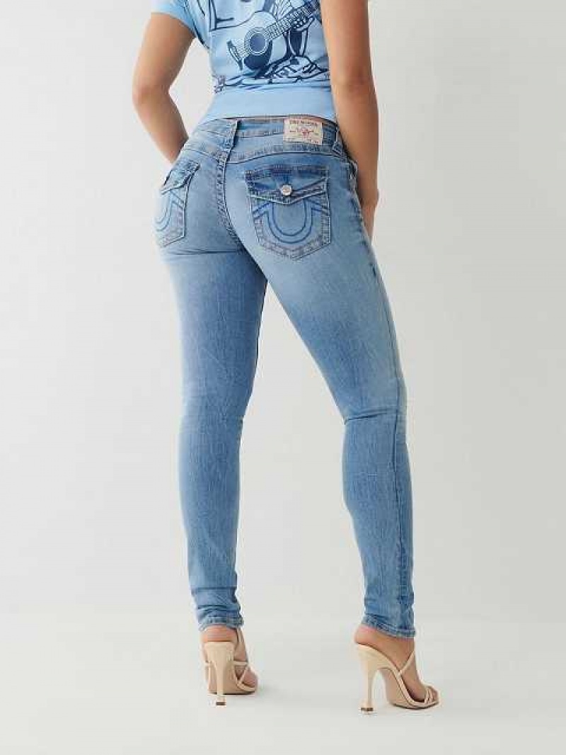 True Religion Stella Low Rise Big T Skinny Jeans Dam Tvätt | DIW365179