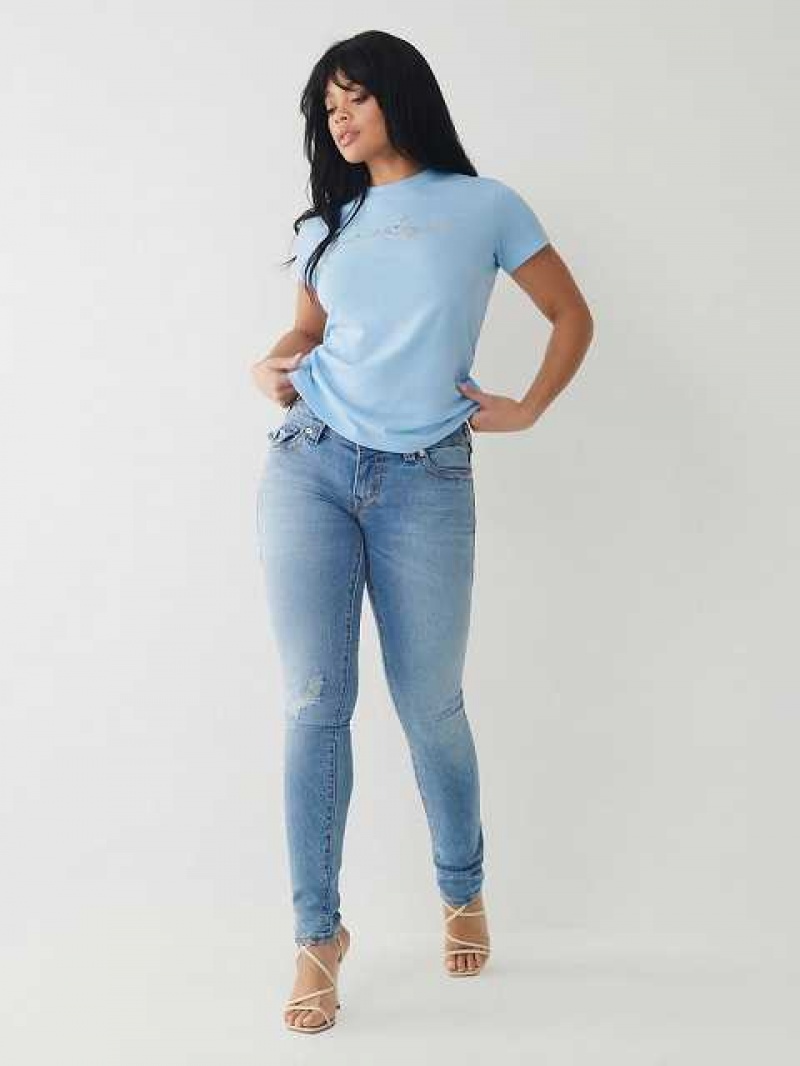 True Religion Stella Low Rise Big T Skinny Jeans Dam Tvätt | DIW365179