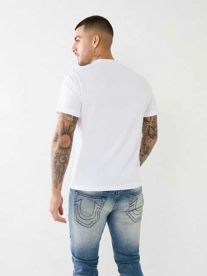 True Religion Strike Horseshoe Logo T-shirt Herr Vita | XLS642390