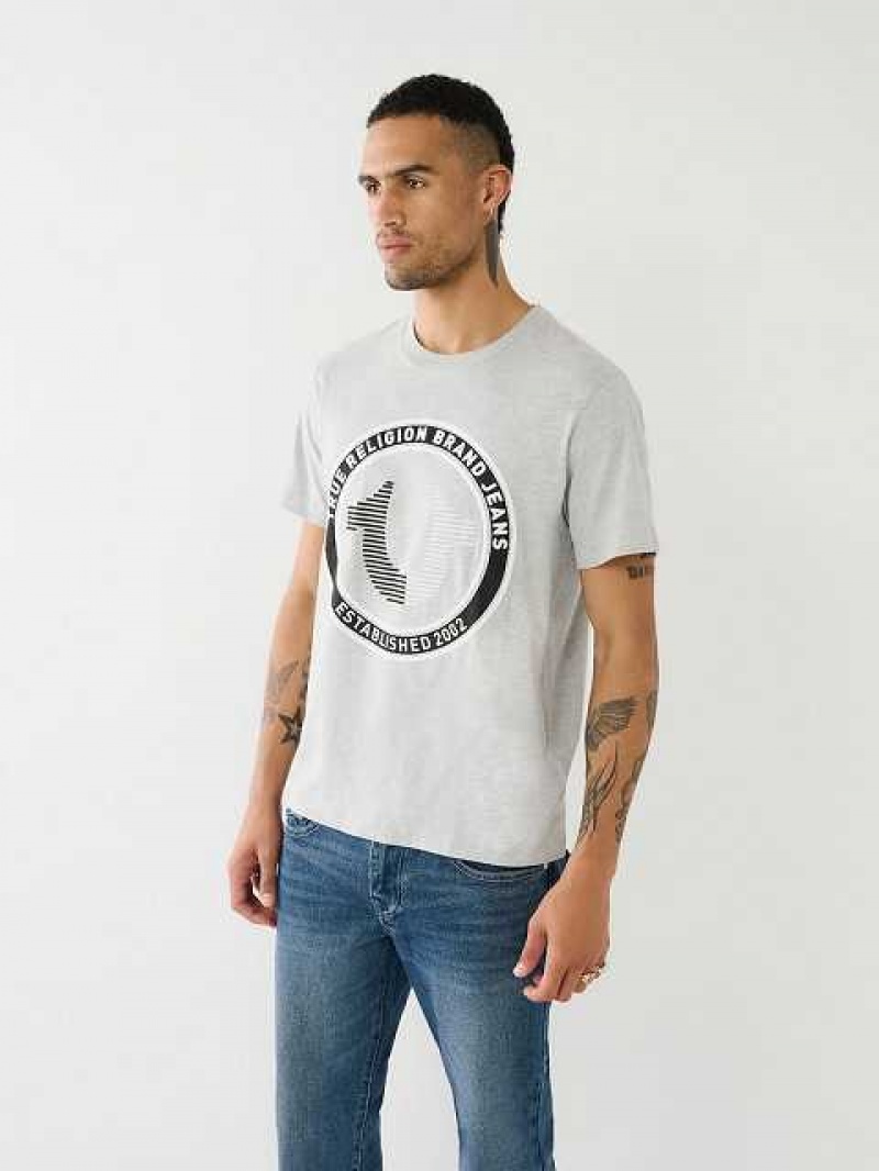 True Religion Strike Horseshoe Logo T-shirt Herr Grå | CQI435628