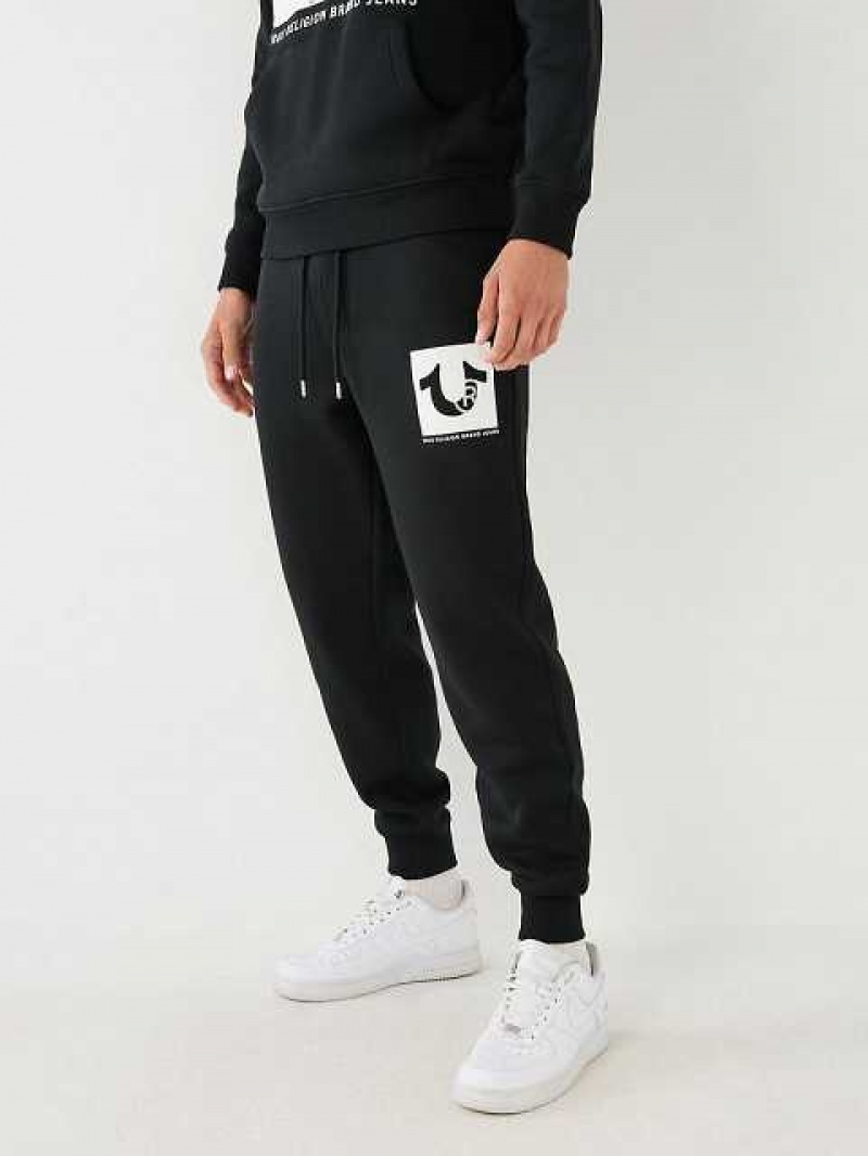 True Religion Studded Logo Joggingbyxor Herr Svarta | YUX145207