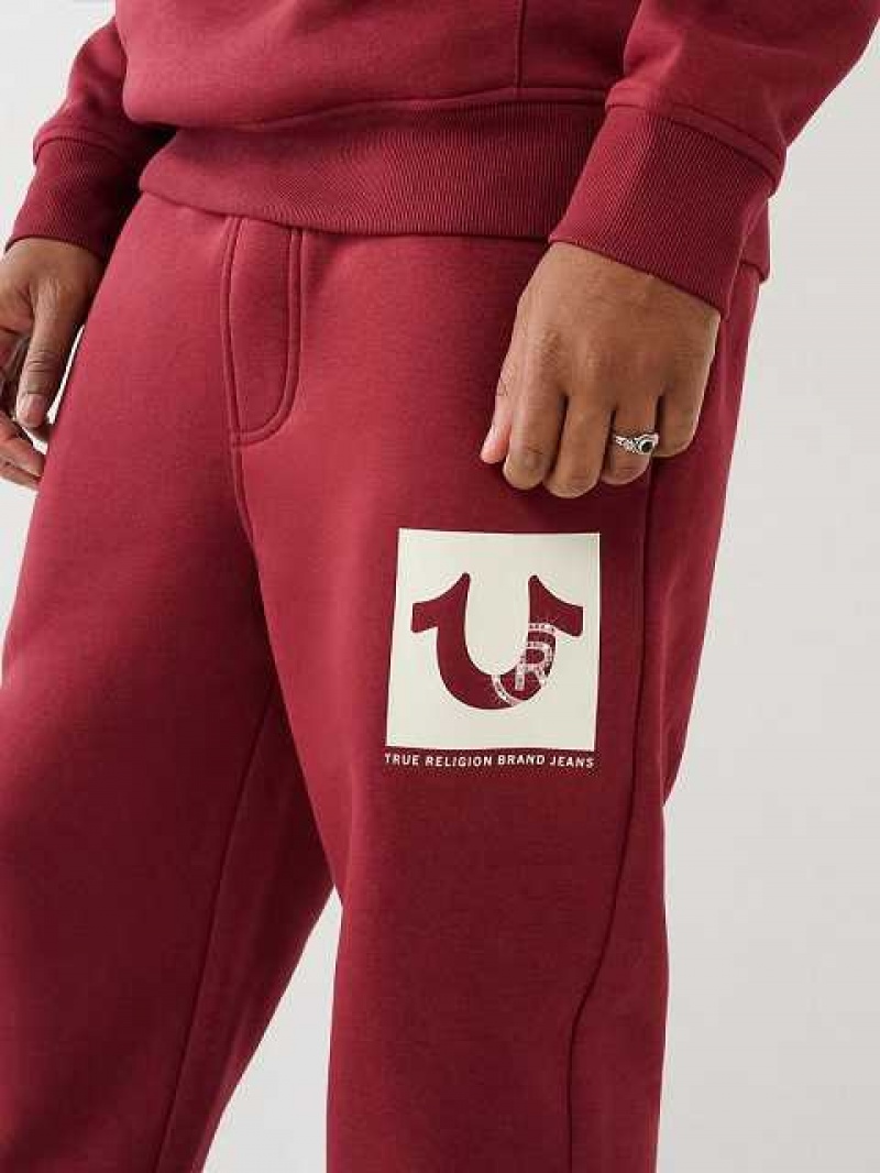 True Religion Studded Logo Joggingbyxor Herr Fuchsia | DIP390526