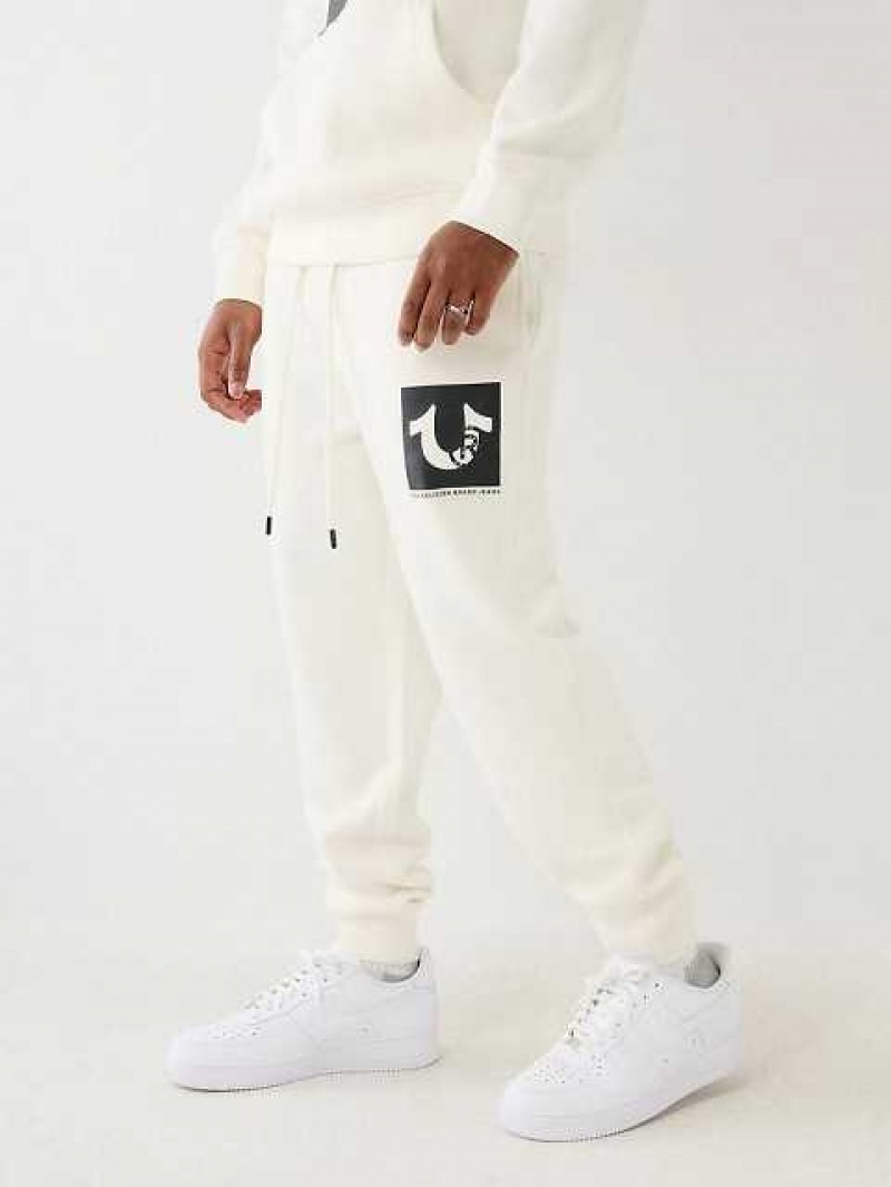 True Religion Studded Logo Joggingbyxor Herr Vita | IXD461825