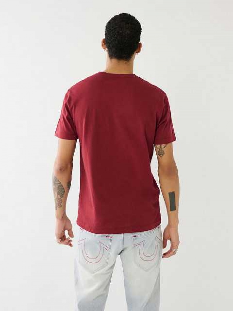 True Religion Studded Logo T-shirt Herr Fuchsia | VMI479136