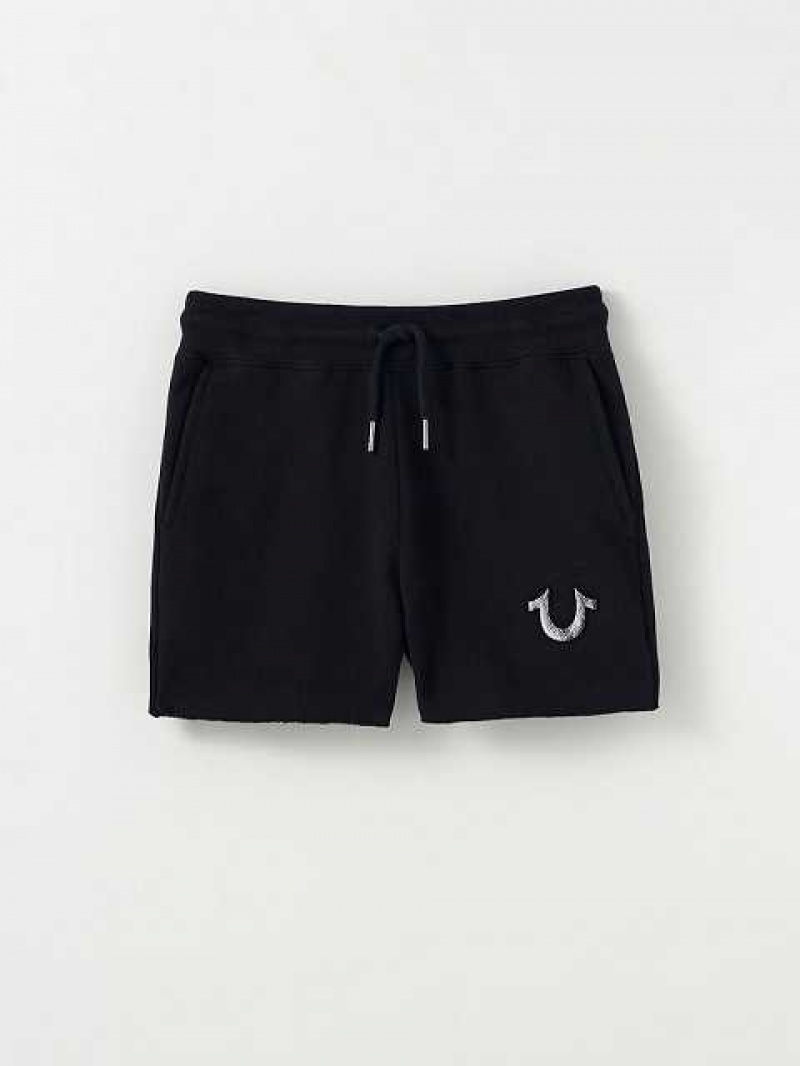 True Religion Sweat Shorts Barn Svarta | IHM890527