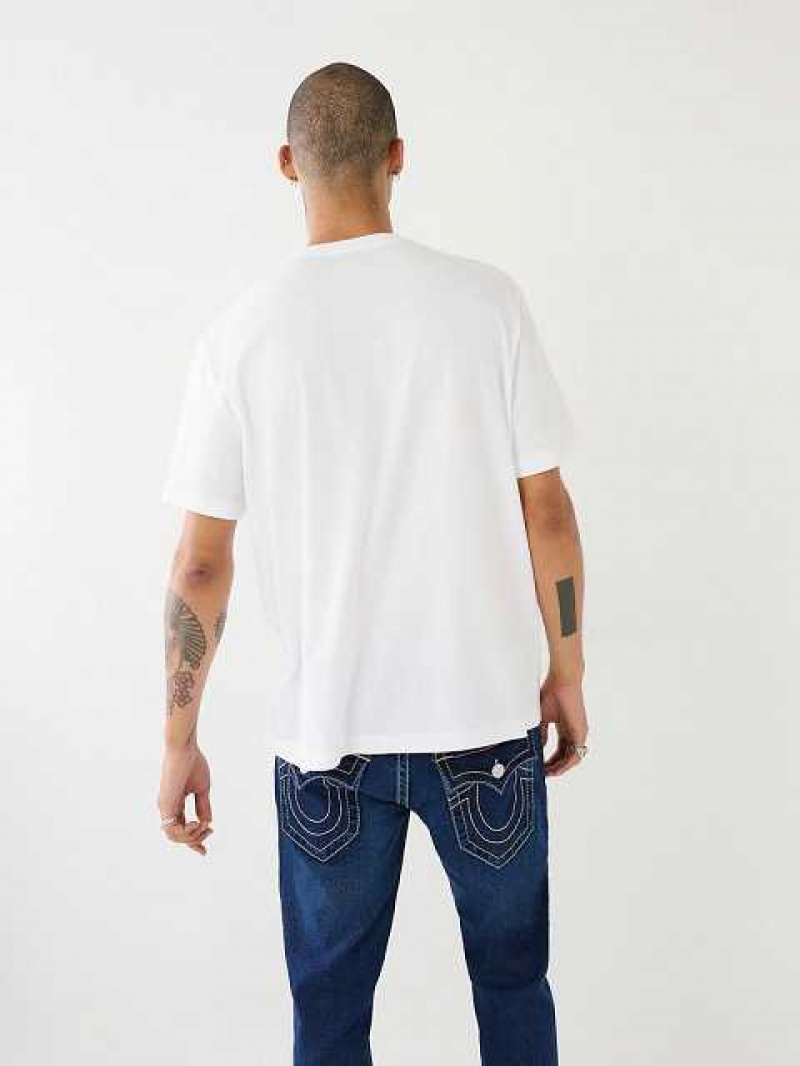 True Religion Thermo Buddha Tryck Relaxed T-shirt Herr Vita | LEO360219