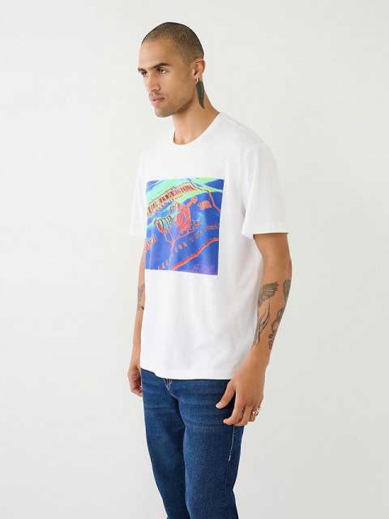 True Religion Thermo Buddha Tryck Relaxed T-shirt Herr Vita | LEO360219