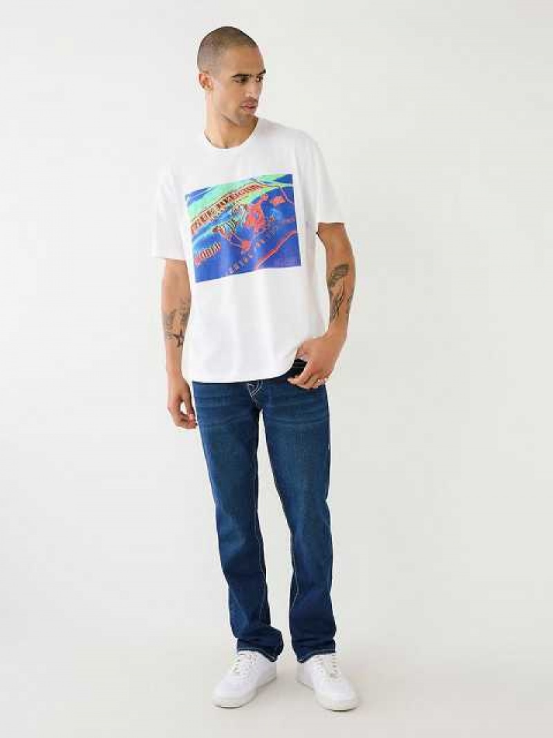 True Religion Thermo Buddha Tryck Relaxed T-shirt Herr Vita | LEO360219