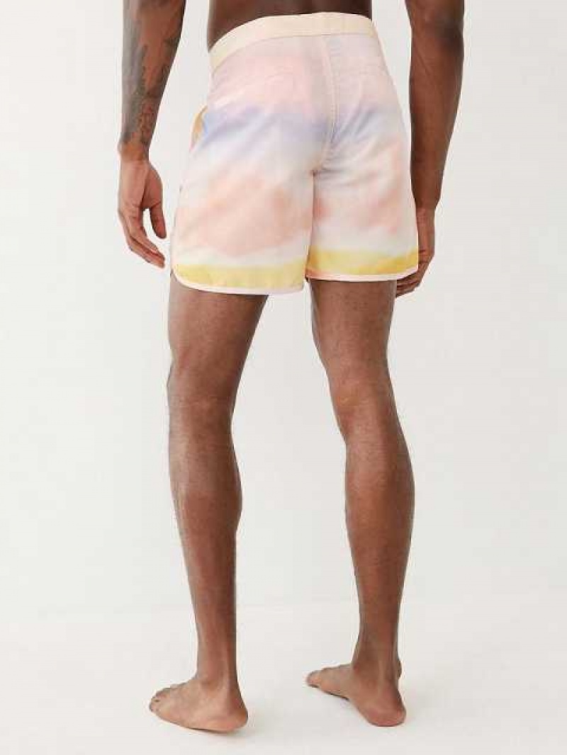 True Religion Tie Dye Board Shorts Herr Röda | PFZ795213