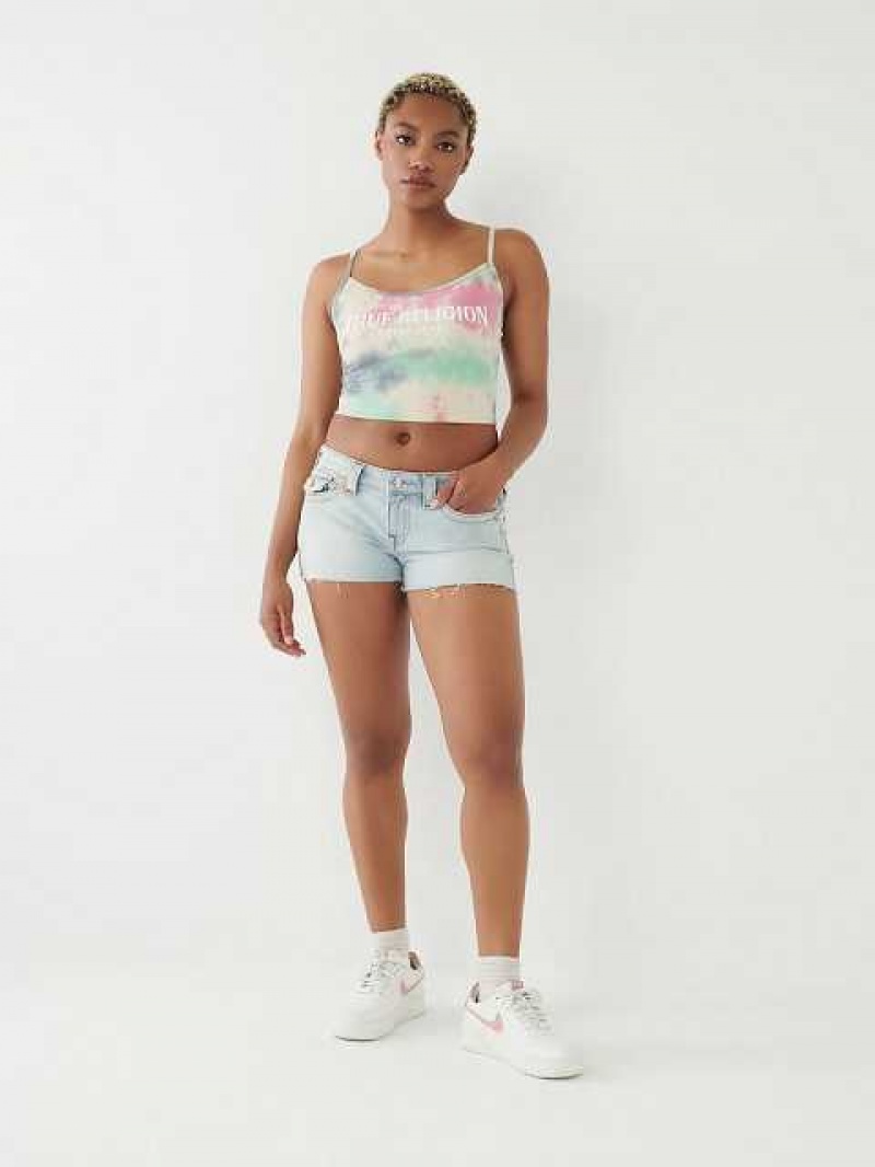 True Religion Tie Dye Logo Crop Cami Dam Blommiga | IPQ256391