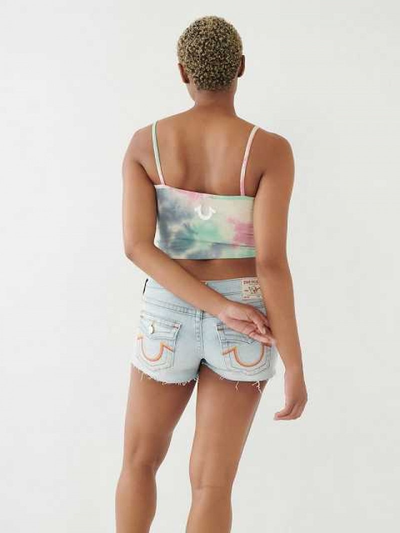 True Religion Tie Dye Logo Crop Cami Dam Blommiga | IPQ256391