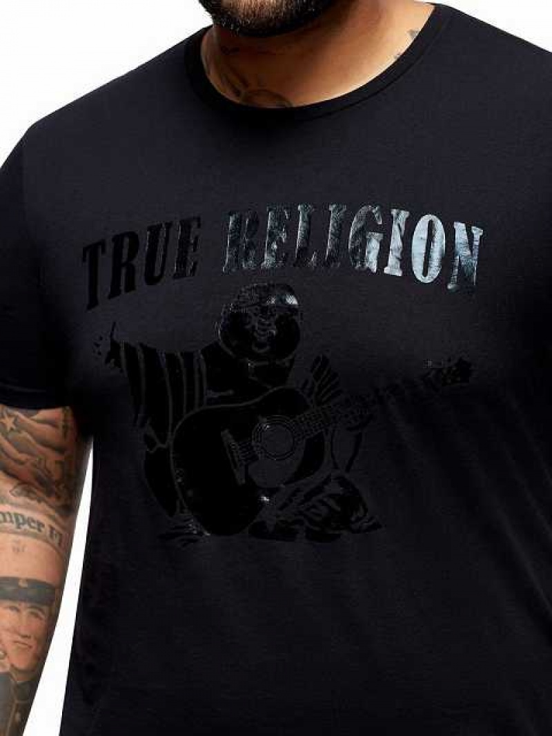 True Religion Tonal Buddha T-shirt Herr Svarta | AVR936875