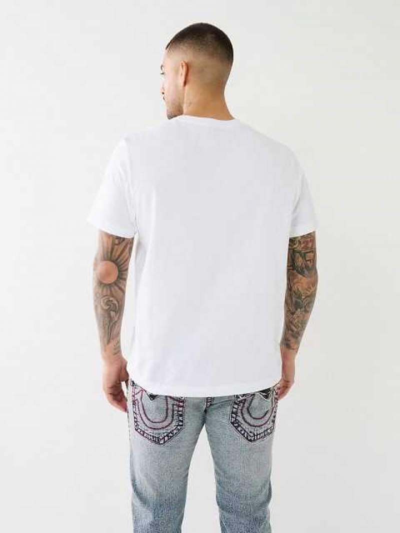 True Religion Tr Billboard Logo T-shirt Herr Vita | HWZ413082