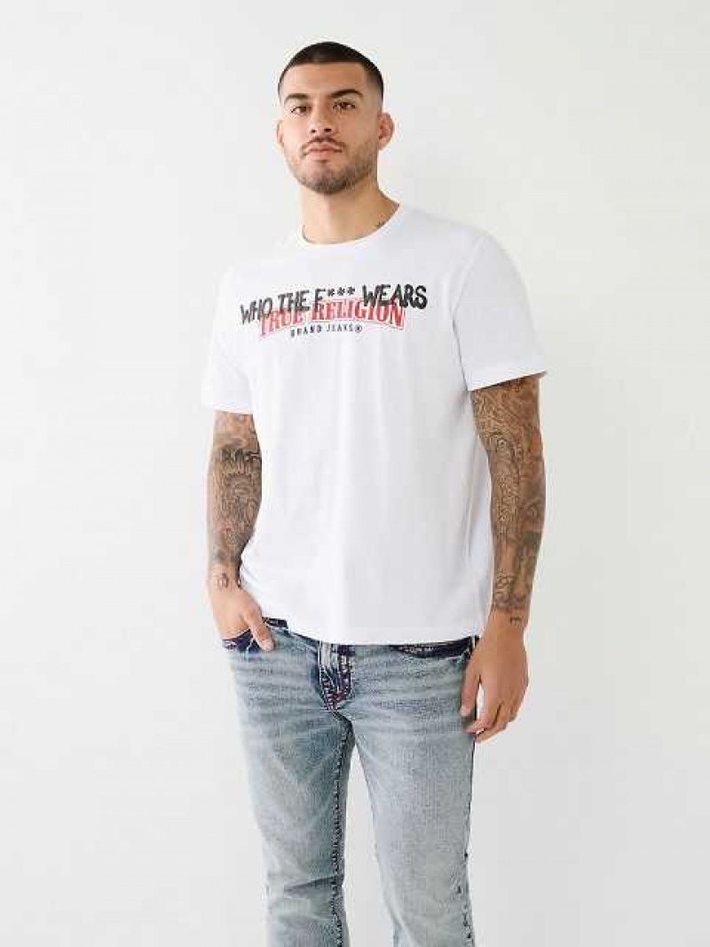 True Religion Tr Billboard Logo T-shirt Herr Vita | HWZ413082