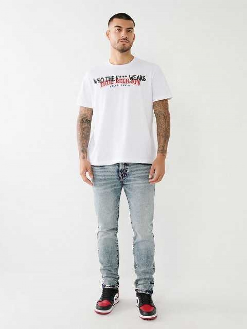 True Religion Tr Billboard Logo T-shirt Herr Vita | HWZ413082