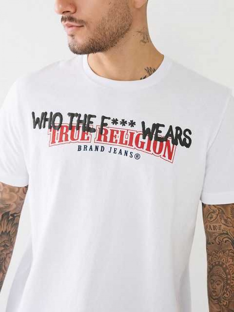 True Religion Tr Billboard Logo T-shirt Herr Vita | HWZ413082