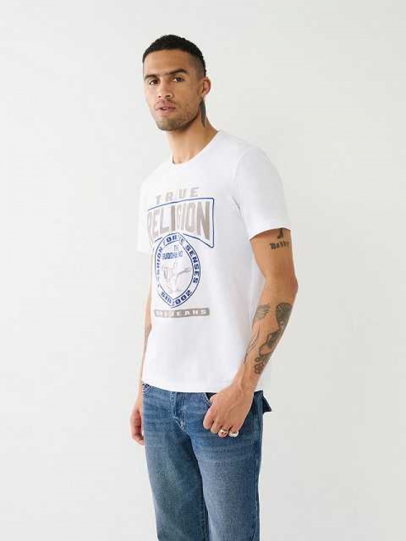 True Religion Tr Buddha Logo Crew Neck T-shirt Herr Vita | QJC273691