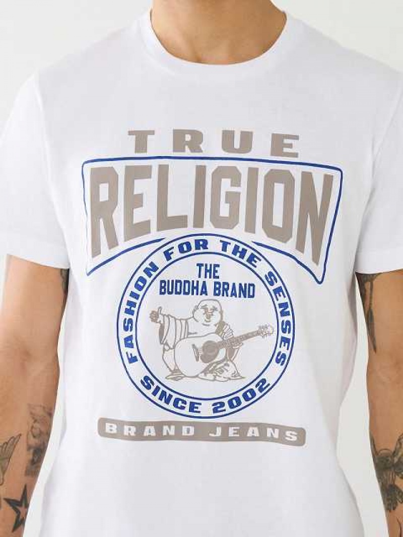 True Religion Tr Buddha Logo Crew Neck T-shirt Herr Vita | QJC273691