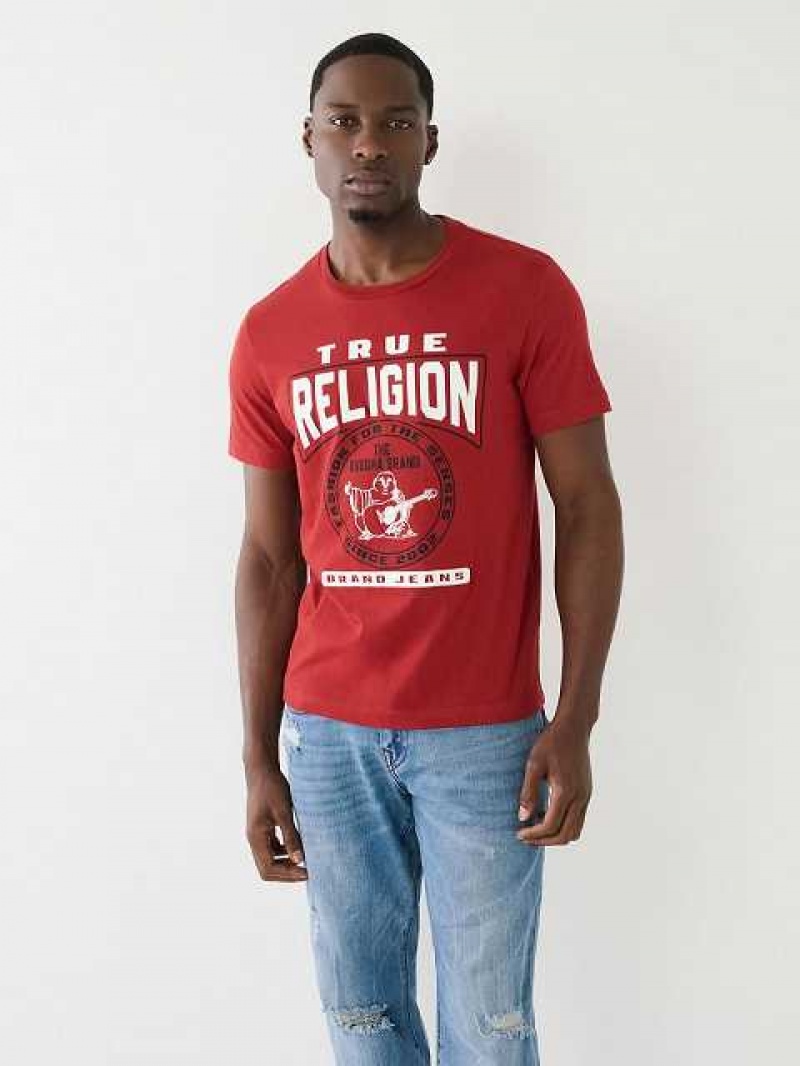 True Religion Tr Buddha Logo Crew Neck T-shirt Herr Röda | GWZ875603