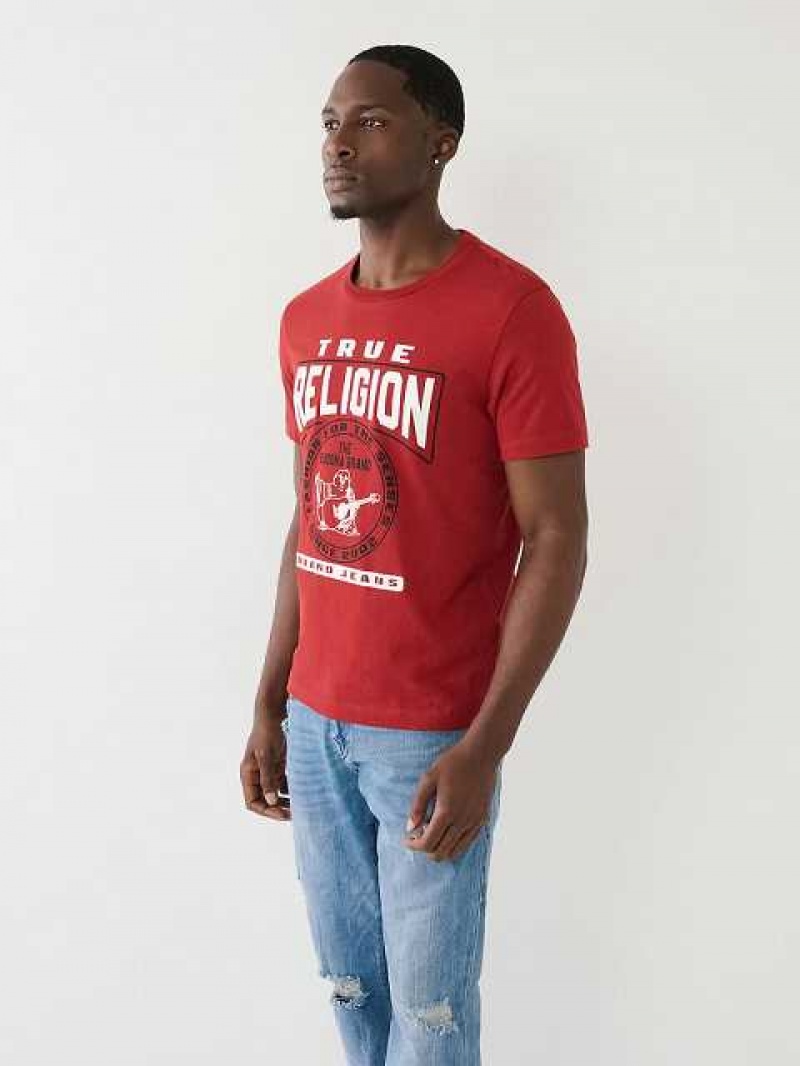 True Religion Tr Buddha Logo Crew Neck T-shirt Herr Röda | GWZ875603