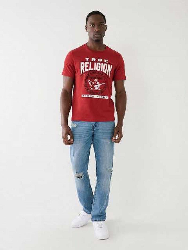 True Religion Tr Buddha Logo Crew Neck T-shirt Herr Röda | GWZ875603