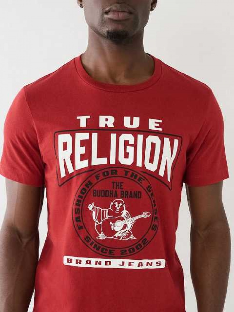 True Religion Tr Buddha Logo Crew Neck T-shirt Herr Röda | GWZ875603