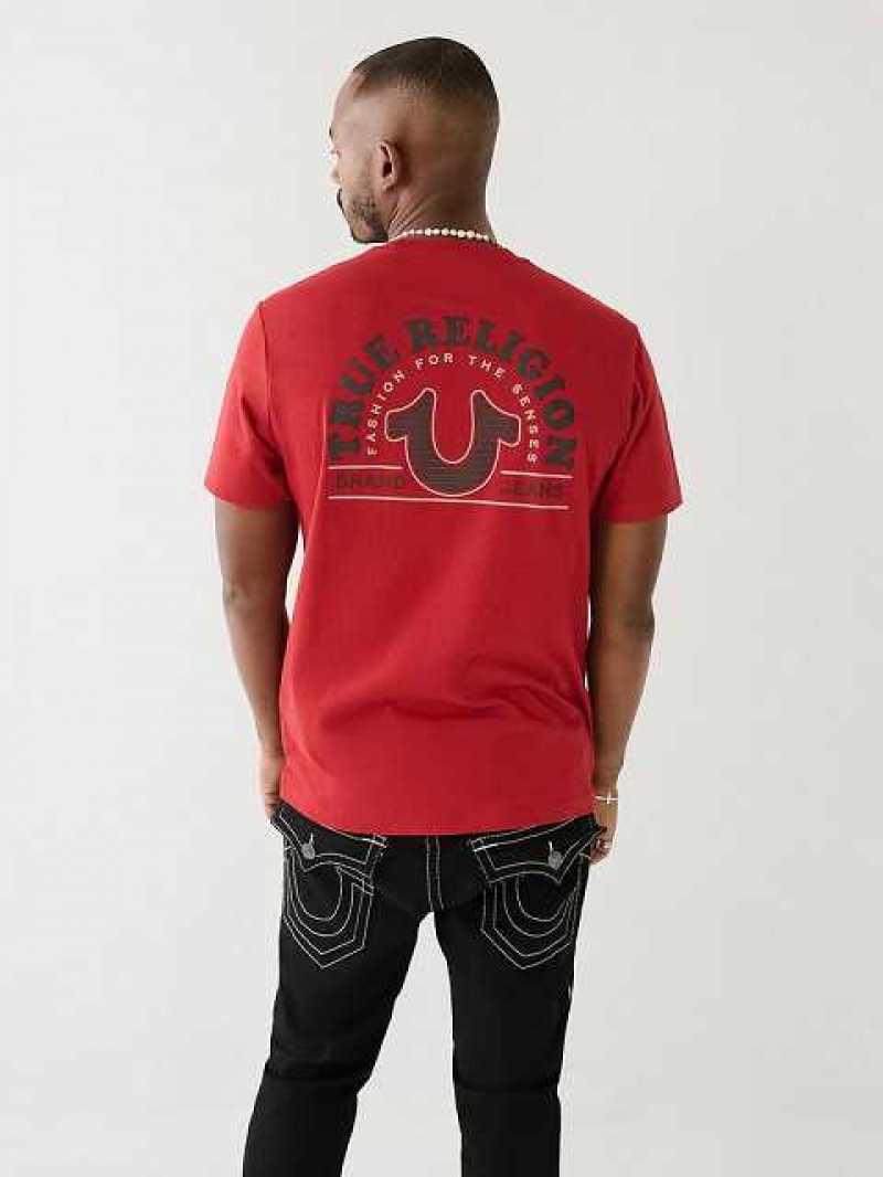 True Religion Tr Mode Sense Logo T-shirt Herr Röda | YZS906371