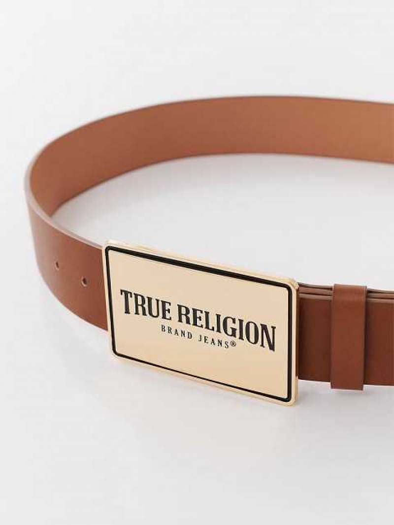 True Religion Tr Spännen Bälte Unisex Bruna Guld Olika Färger | JZO291340