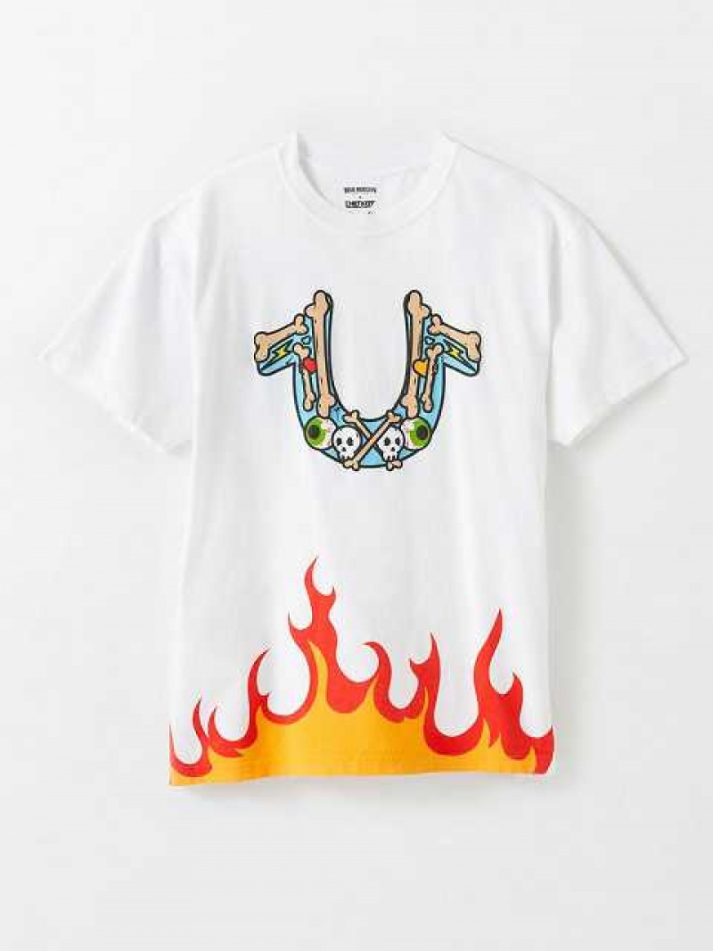 True Religion Tr X Chief Keef Logo T-shirt Herr Vita | NBR069571