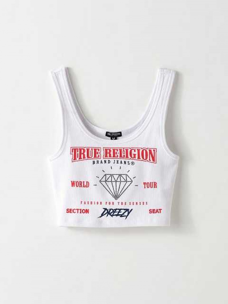 True Religion Tr X Dreezy Logo Linne Dam Vita | BLU320178