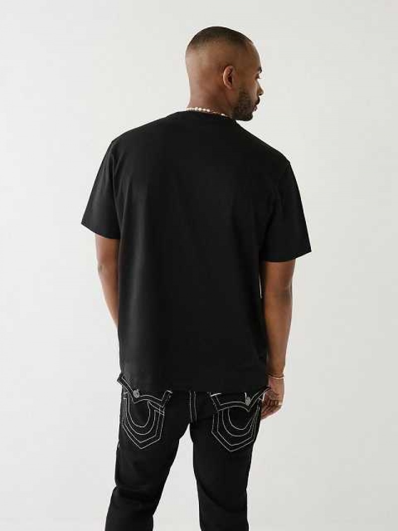 True Religion True 02 Logo T-shirt Herr Svarta | UDP795638