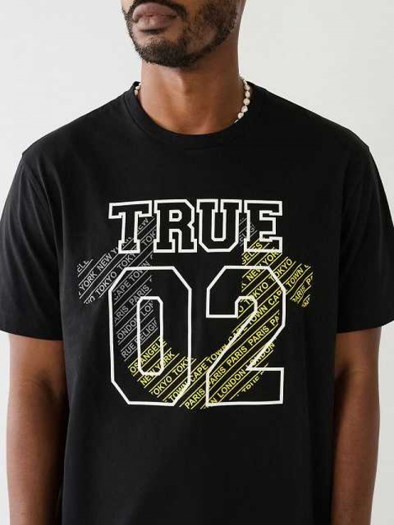 True Religion True 02 Logo T-shirt Herr Svarta | UDP795638