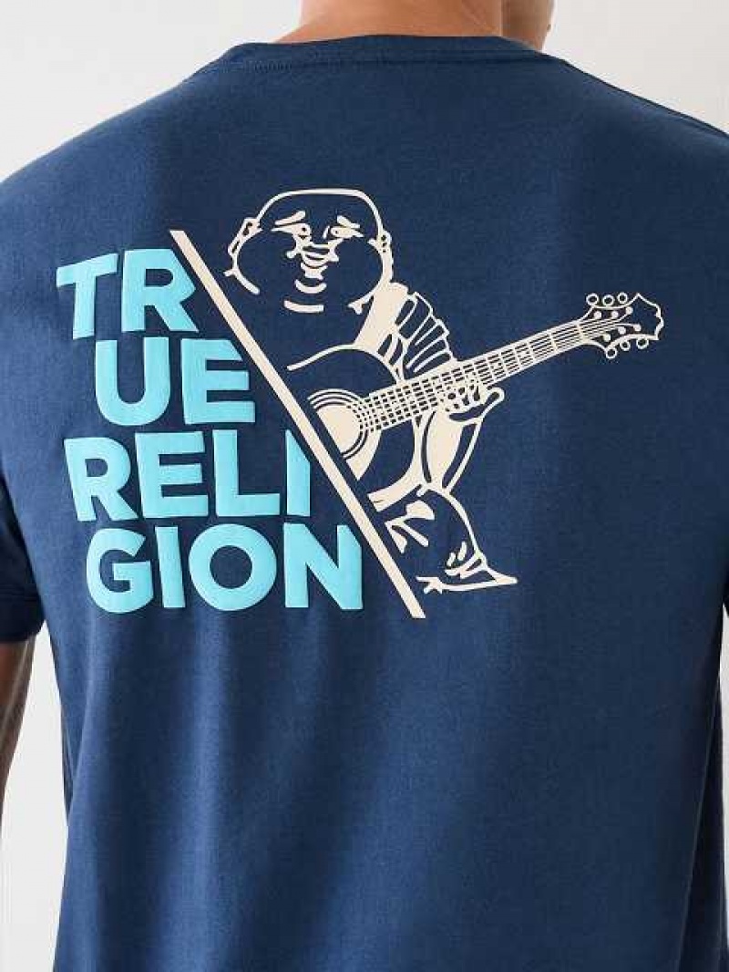 True Religion True Buddha T-shirt Herr Marinblå Blå | CFY791836