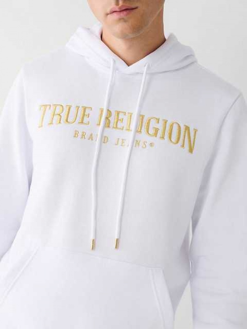 True Religion True Logo Hoodie Herr Vita | XDP452698