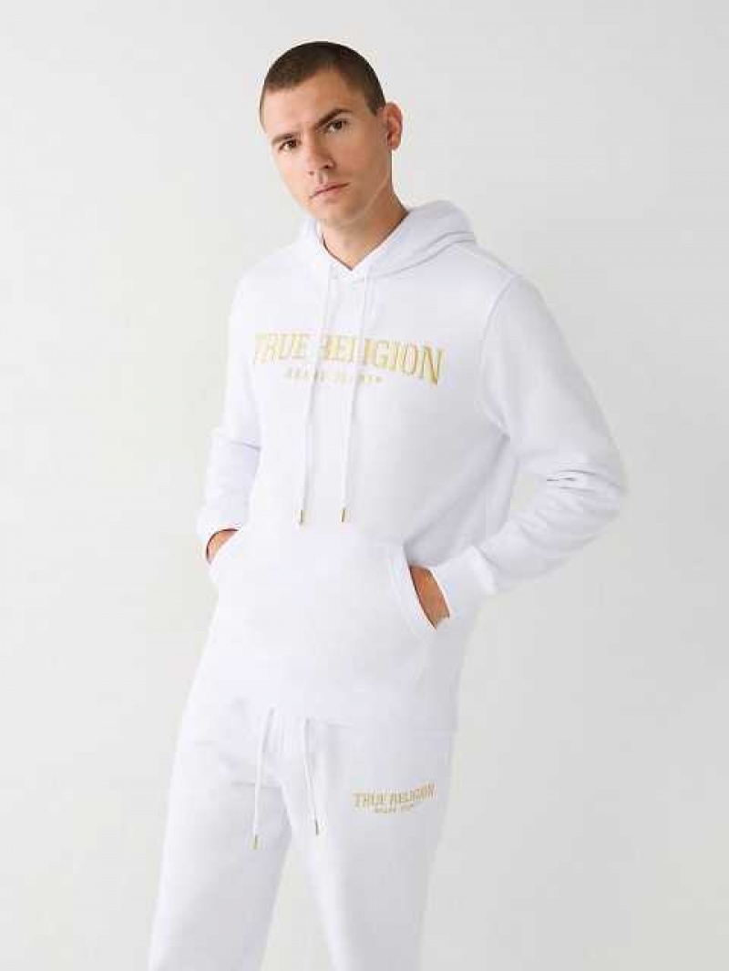 True Religion True Logo Hoodie Herr Vita | XDP452698