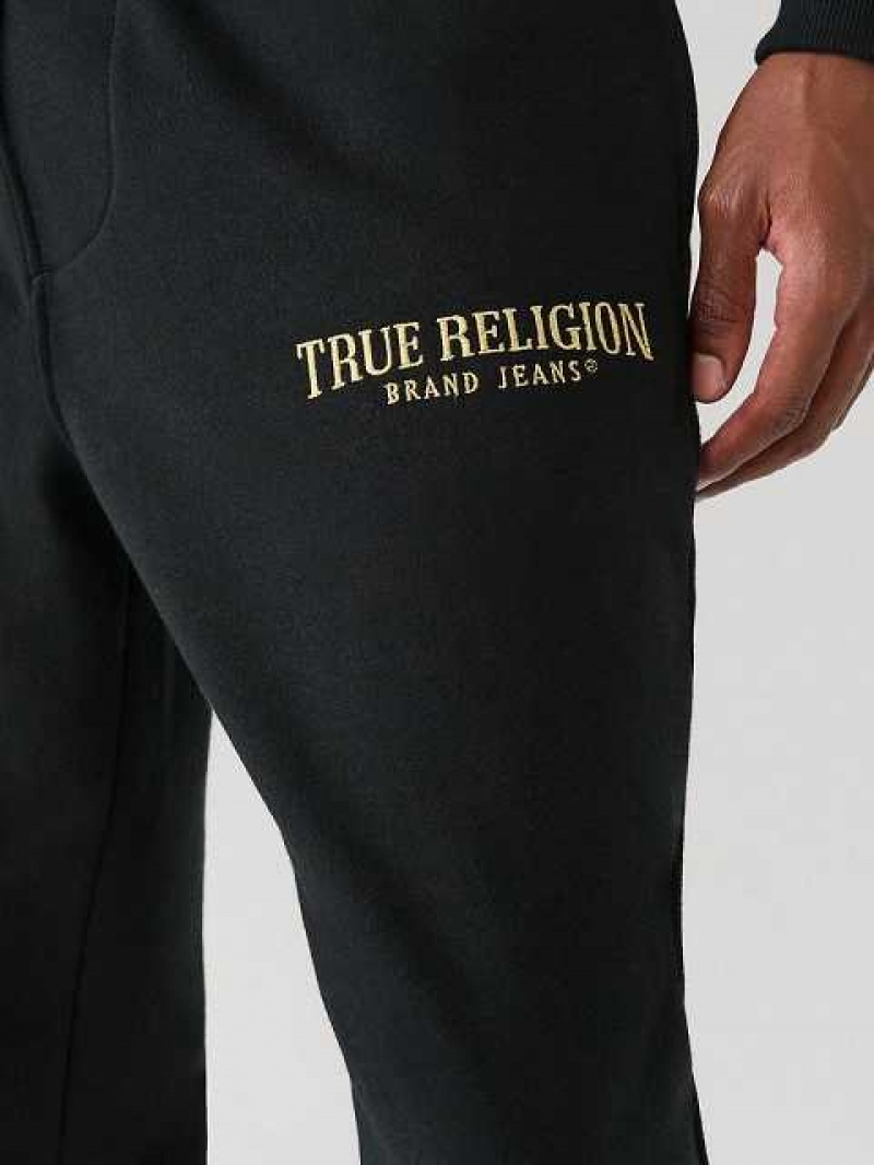 True Religion True Logo Joggingbyxor Herr Svarta | TDU524786