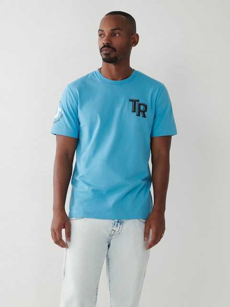 True Religion True Logo T-shirt Herr Blå | DBF093152