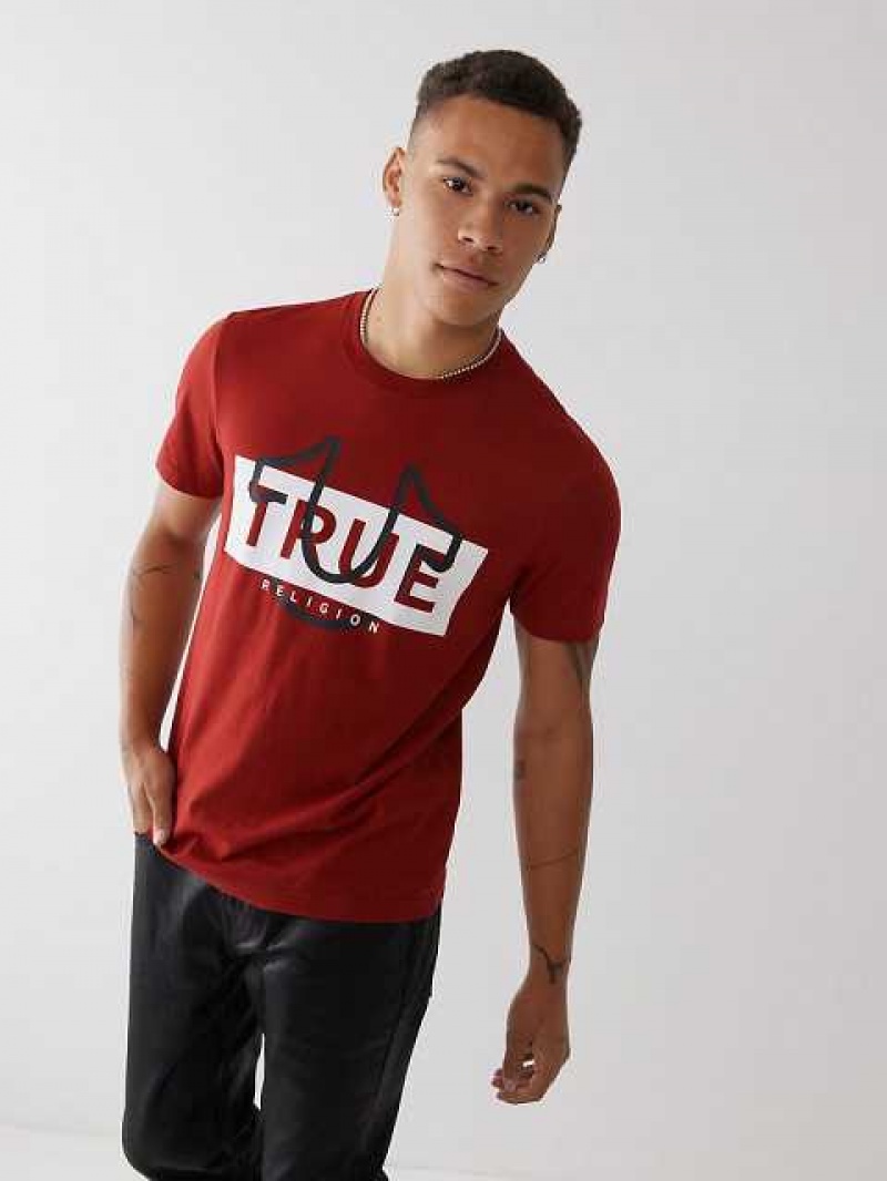 True Religion True Logo T-shirt Herr Röda | RTB739850