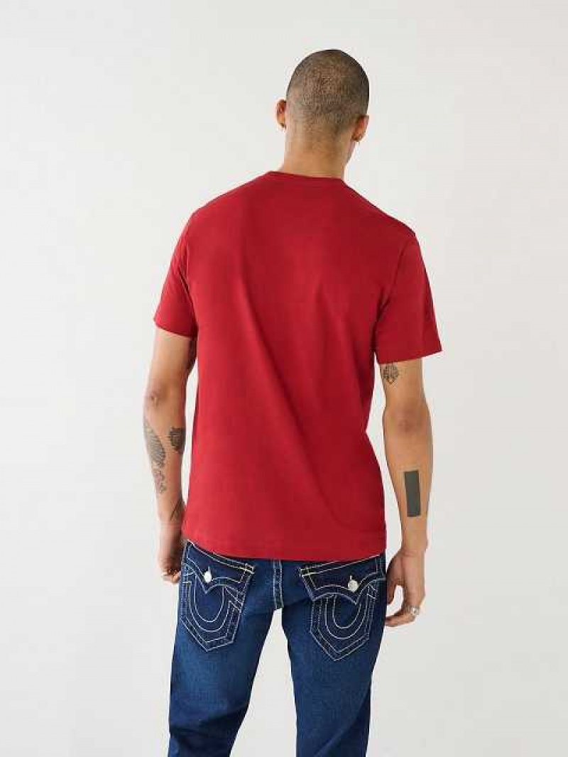 True Religion True Logo T-shirt Herr Röda | NRI730418