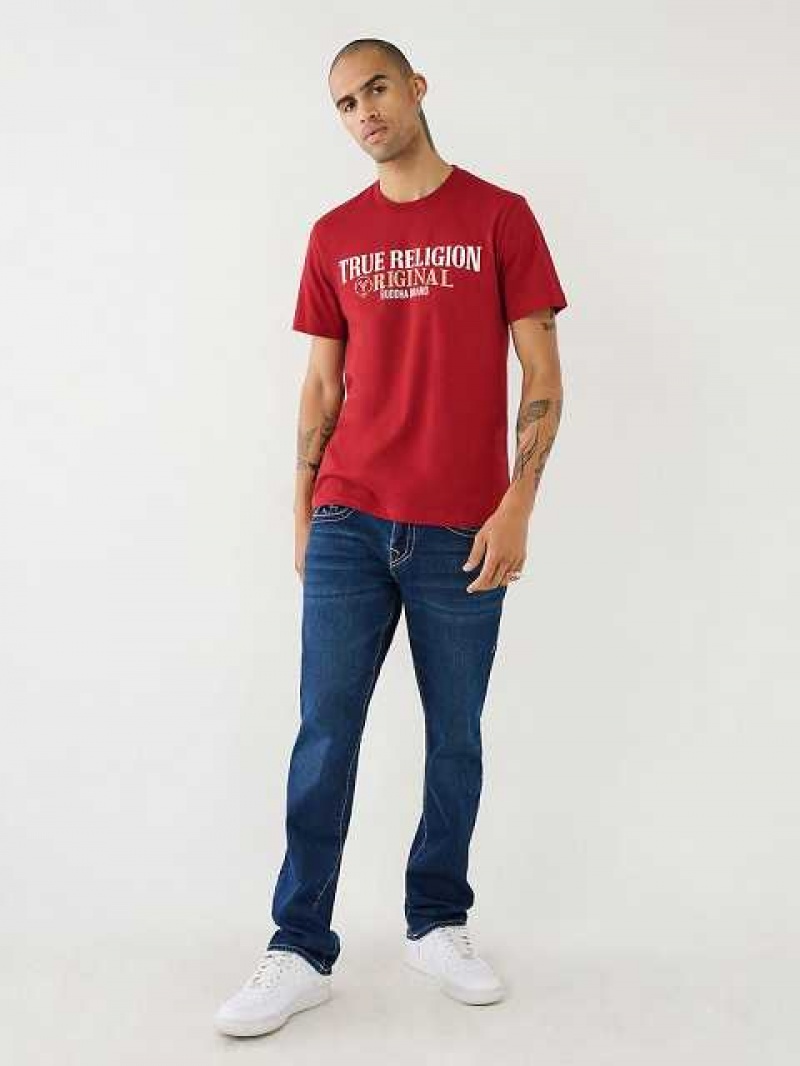 True Religion True Logo T-shirt Herr Röda | NRI730418