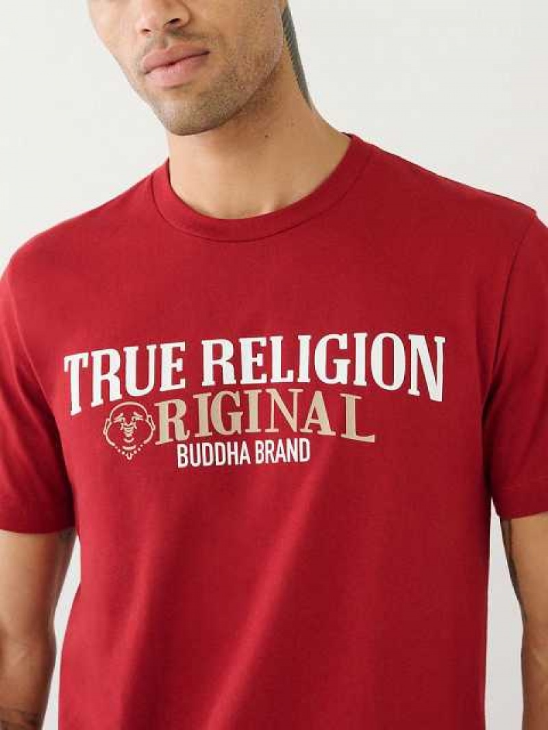 True Religion True Logo T-shirt Herr Röda | NRI730418