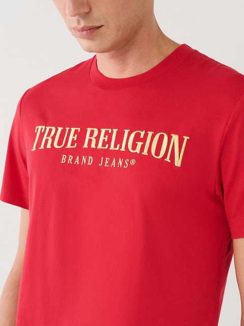 True Religion True Logo T-shirt Herr Röda | NRB308947