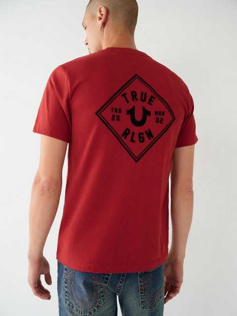 True Religion True Logo T-shirt Herr Röda | LGD375641