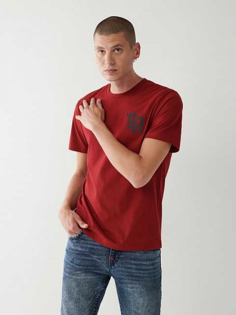 True Religion True Logo T-shirt Herr Röda | PWU035178